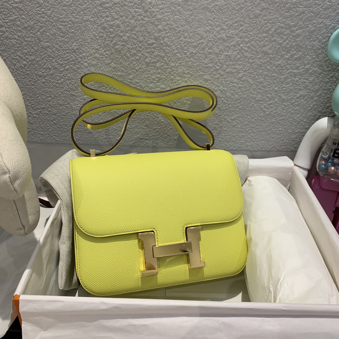 에르메스 콘스탄스18 레몬 옐로우 금장 앱송